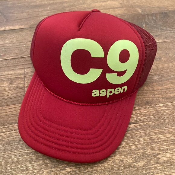 C9 Cloud Nine Aspen Snowmass Snapback Trucker Hat Cap One Size OS Maroon NEW